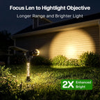 Solar Spot Lights Outdoor Waterproof Spotlights, Warm White 4 Pack | Solar Lights Outdoor for Yard Pathway Tree House Outside Landscape Lighting, Auto On/Off, Adjustable Angle, Illuminated Pole