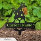 realsteel custom gnome plant markers – large metal on a desk or shelf