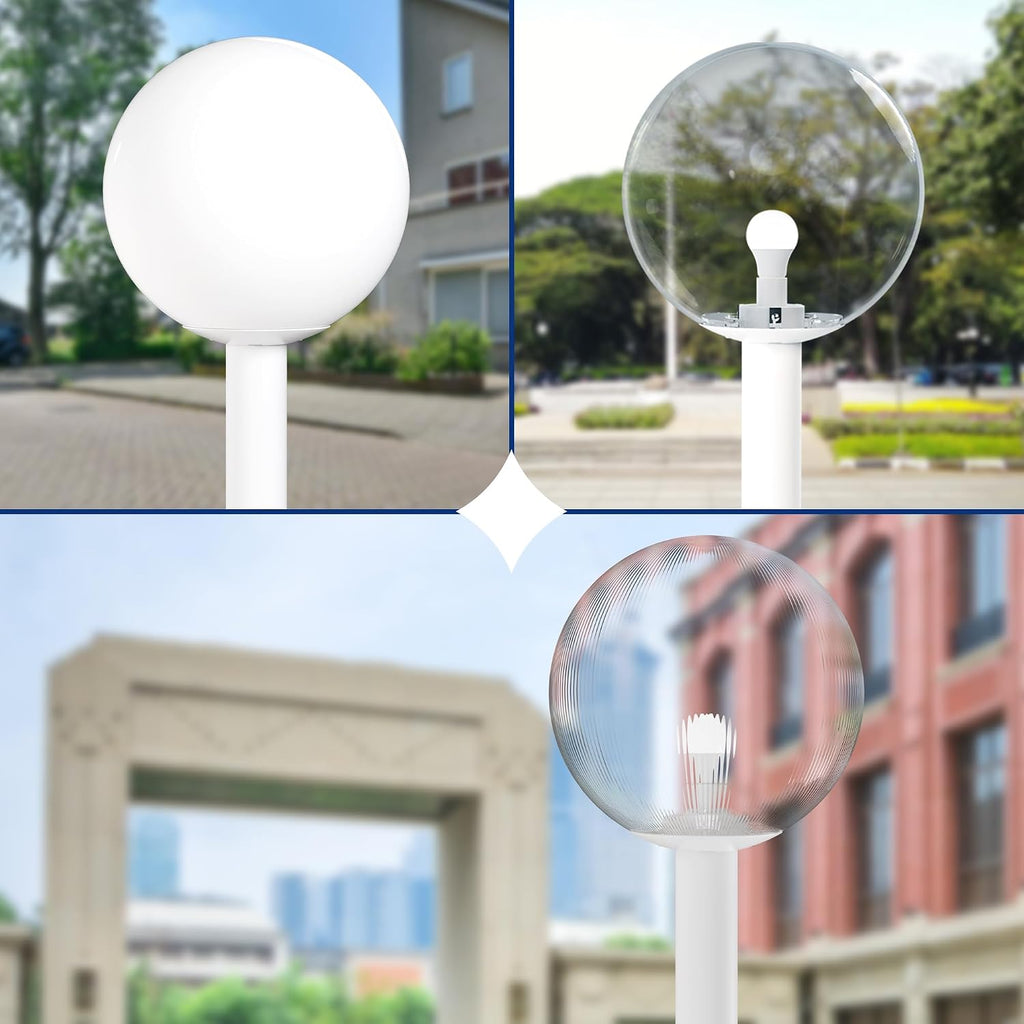Black Post Top Wing Clip Fitter - Fits 5.25" Acorn/Globe Opening & 3" Pole Mount - USA Made Polycarbonate Outdoor Lamp Hardware - Light Fixture Shade Holder & Bulb Socket Replacement, 5-Pack | Polycarbonate Wing Clip Fitter for Post Top Lamps, Fits 5.25"