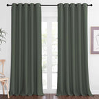NICETOWN Patio Blackout Curtain Panels - Extra Wide Sliding Door Thermal Insulated Drape, Privacy Room Divider Curtain for Bedroom Office (Dark Mallard, 66 x 118 Inch Long)