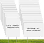 wesiti 20 pack blank yard signs with metal shown in use