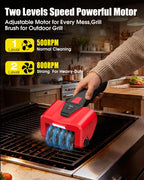 Electric BBQ Grill Brush, 800RPM Automatic Grill Cleaner for Outdoor Grill with 2-Speed & 20kg Torque–4500mAh Battery,LED Light for Night, No Bristle Drop Safe for Cast Iron Stainless,Gift for Men Dad