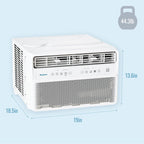 keystone 10,000 btu window mounted inverter air conditioner, front angle view