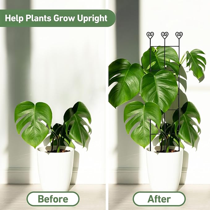32in Large Indoor Plant Trellis for Climbing Plants, Expandable Metal Garden Trellis for Potted Plants, Tall Plant Supports for Ivy Pothos Hoya Monstera, 4p