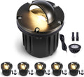 Landscape In Ground Well Lights - Brass LED Low Voltage Electric Ip65 Lights, 12V Wired Fixture, Antique Bronze for Driveway Tree Patio with 5000K Daylight White MR16 Bulb