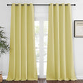 NICETOWN Blackout Window Curtain 90 inch Length - Room Darkening Thermal Insulated Grommet Large Window Treatment Light Blocking for Bedroom/Doorway (Paler Yellow, 1 Panel, W52 x L90)