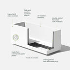Veradek Block Series Long Box Planter - Large Rectangular Planter for Indoor or Outdoor Patio/Porch | Durable All-Weather Use with Drainage Holes | Modern Décor for Tall Plants, Flowers or Shrubs