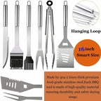 BBQ Grill Accessories Set for Ourdoor,Grilling Set for Men | Barbecue Tool Sets,BBQ Gifts for Men,31PCS Grilling Gifts for Men,Grilling Accessories with Apron for Dad