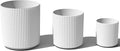 Veradek Demi Series Set of 3 Round Planters for Porch, Patio, Backyard | Durable Plastic-Concrete Material | Modern Décor for Tall Plants, Flower