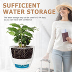 Plant Pots 12/10/9 Inch Self Watering Pots, Set of 3 Plastic Planters with Drainage Holes and Saucers,Plastic Flower Pots,Nursery Planting Pot for Indoor Out Door Plants(Pure White)