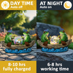 Solar Frog Boating Garden Statue with Ball Light 5.1"Resin Frogs Decor | for Home Front Door Patio Porch Balcony Women Gardeners Moms Wives Girlfriends