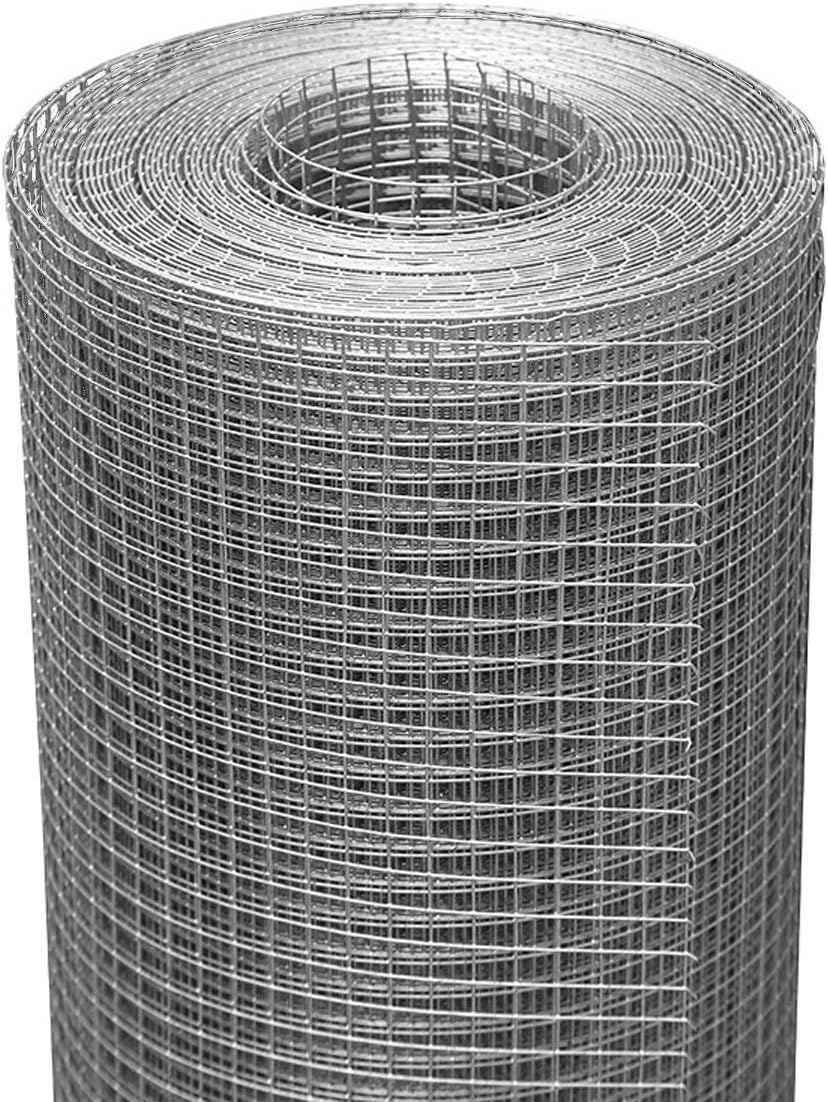 Hardware Cloth 1/2 inch Chicken Wire Fencing 48 x 100 Ft 19-Gauge | Hot-dip Galvanized After Welding, Gopher Wire, Wire Mesh Roll, Wire Cloth, and Long-Lasting Wire Fencing Use