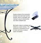 MUMTOP Outdoor Glass Bird Bath with Metal Stand for Yard Garden Decor, Blue | 18 Inch Diameter 21 Inch Height Outdoor Large Blue Flower Bird Baths Bowl for Backyard Lawn Garden Decoration