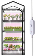 indoor greenhouse with grow light, 4-tier plant stand, main product view