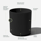 Veradek Mason Series Demi Planter - Large Round Planter for Indoor or Outdoor Patio/Balcony | Made from Plastic & Concrete with Drainage Holes | Modern Décor for Flowers, Trees, Tall Plants