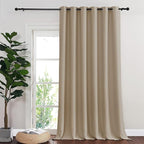 NICETOWN Blackout Sliding Door Curtains 84 Inch Length, Extra Wide Room Divider Grommet Energy Saving Thermal Insulated Curtain for Patio Door Window(W80 x L84, 1 Panel, Taupe)