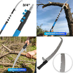 Manual Pole Saw for Tree Trimming, 26FT Telescoping Extension Pole Tree Pruner with 24" Blade, Hand Pole Saw for Cutting High Branches, Detachable Pruning Saw for Garden Yard Maintenance