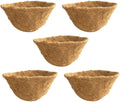 16" Hand Formed Hanging Basket Coco Fiber Liner (C419L-5) with Water Retainer Pack of 5 Liners