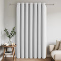 Joydeco Blackout Patio Sliding Door Curtains 108 Inches Long, Grommet Privacy Room Divider Curtains, Extra Wide Thermal Blackout Drapes for Bedroom Living Room (Greyish White 100Wx108L, 1 Panel)