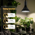 Hanging Grow Lights for Indoor Plants, 25W 5000K, LED Light Bulbs | LED Grow Light, Height Adjustable Pendant, Full Spectrum Plant Lamp with Timer for Tall Indoor Plants, Black