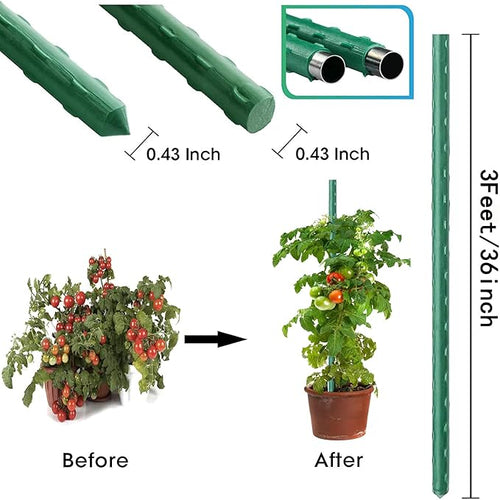 3Feet 36inch Garden Stakes Sturdy Plant Sticks Support Tomato Stakes for Vegetable,Pack of 20