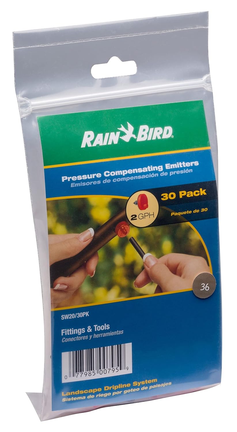 Rain Bird SW20-30PS Drip Emitter, 1/4", 30-Pack