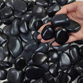 FANTIAN 10 lbs Pebbles for Landscaping, 1-2 Inch Black Rocks for Plants | Polished River Rocks Stone for Plant Indoor, Vase, Aquarium, Garden, Fountain, Outdoor, Planter Filler for Artificial Plants