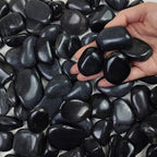 FANTIAN 10 lbs Pebbles for Landscaping, 1-2 Inch Black Rocks for Plants | Polished River Rocks Stone for Plant Indoor, Vase, Aquarium, Garden, Fountain, Outdoor, Planter Filler for Artificial Plants