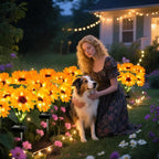 Upgraded Solar Sunflower Lights 1 Pack with 6 Outdoor Decor Flower Lights for Xmas Gift for Mom and Friends, IP65 Waterproof Sunflower Garden Stake Lights for Yard Patio Lawn Pathway (Warm White)