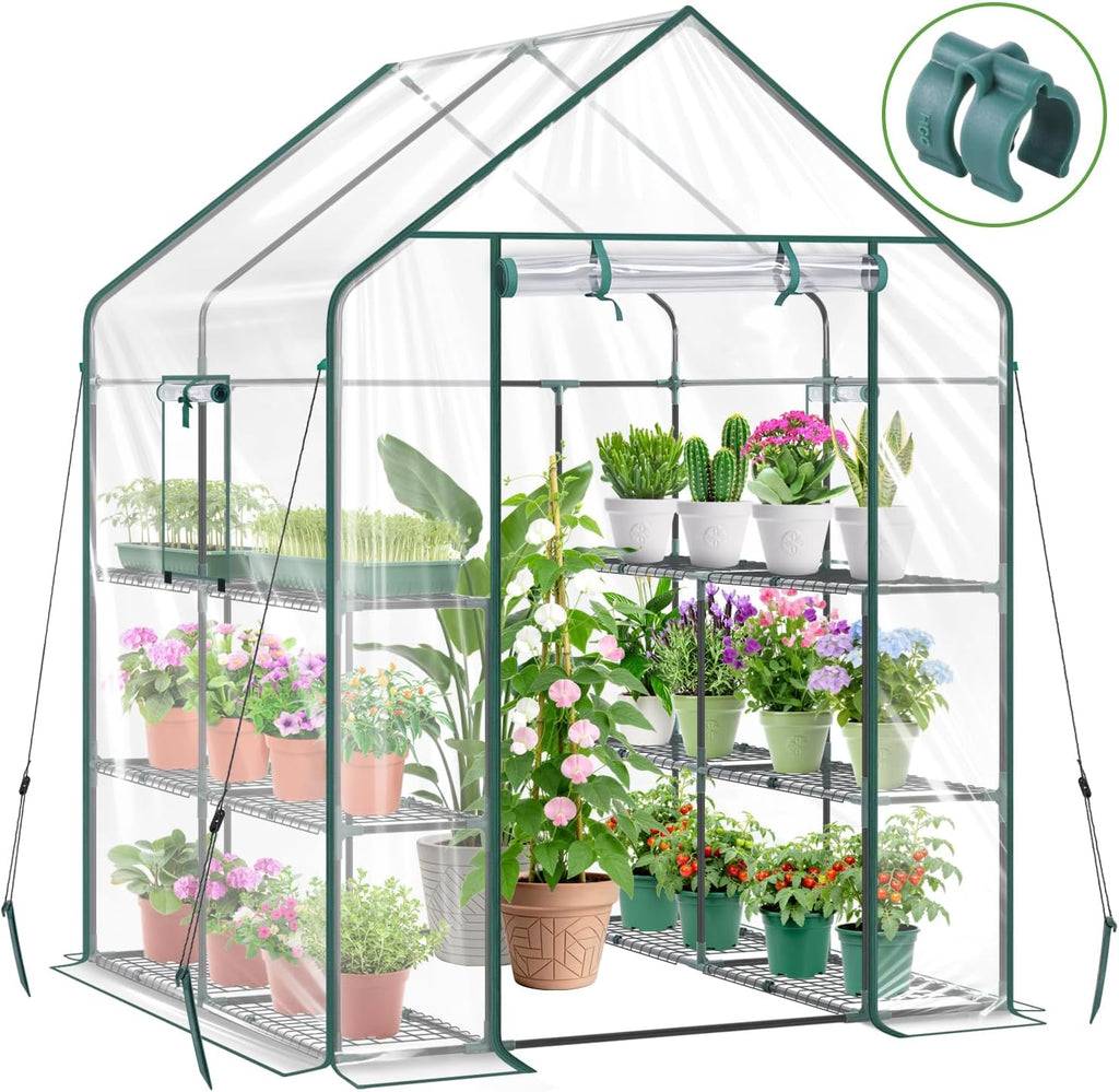 ohuhu plastic greenhouse for outdoors: portable walk in, main product view