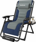 Amopatio XL Padded Zero Gravity Chairs Foldable Zero Gravity Lounge Chair Outdoor Portable Reclining Chair with Removable Cup Holder/Headrest/Footrest