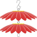 10.5 inch Hummingbird Feeder Shade Dome Cover,Rain Guard,Weather Guard for Bird Feeder, Umbrella Cover for Bird House for Outdoor,Squirrel Baffle,Flower Design(Red) 2 Pack