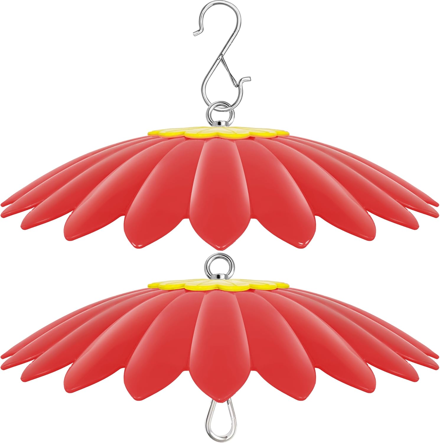 10.5 inch Hummingbird Feeder Shade Dome Cover,Rain Guard,Weather Guard for Bird Feeder, Umbrella Cover for Bird House for Outdoor,Squirrel Baffle,Flower Design(Red) 2 Pack
