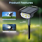 Solar Spot Lights Outdoor IP68 Waterproof, Ultra-Bright Performance，Simple Modes for Easier Operation, Auto On/Off，Solar Powered Landscape Lights for Garden, Yard, Pathway (Cool White, 6 Pack)