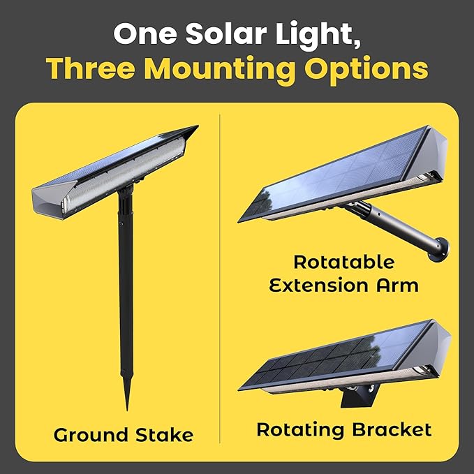 Brighticonic Solar Sign Lights Outdoor Black – LED Solar Sign Light for House Numbers & Real Estate Signs – 13" Cool White Floodlight, IP65 Waterproof, Dusk to Dawn Solar Mailbox Light