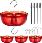 Ant Moat for Hummingbird Feeders, Red, 4 Pack, 6 OZ | Large Capacity, Vintage Style Humingbird Feeder Parts Ant Guard & Stopper