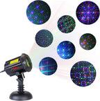 Motion 8 Patterns in 1 Red, Green, and Blue Outdoor Christmas Laser Lights Projector with remote control and Security Lock