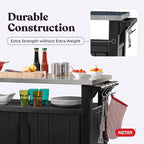 Keter Unity XL Portable Outdoor Table with Stainless Steel Top for Kitchen Prep and Outdoor Storage Cabinet for Grilling Accessories, Dark Grey