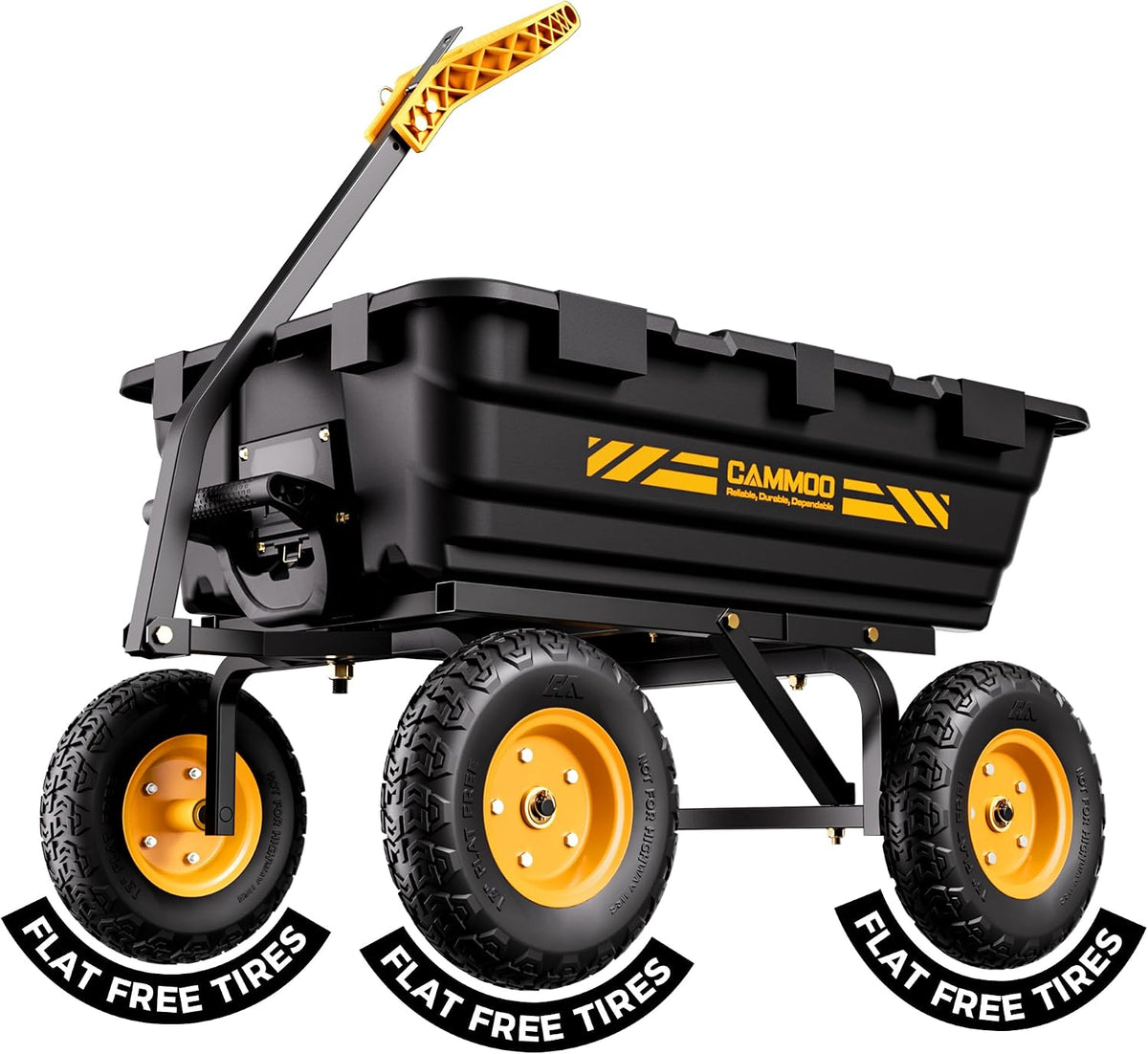 cammoo 13" no-flat tires 1400lb garden cart wheelbarrow, main product view