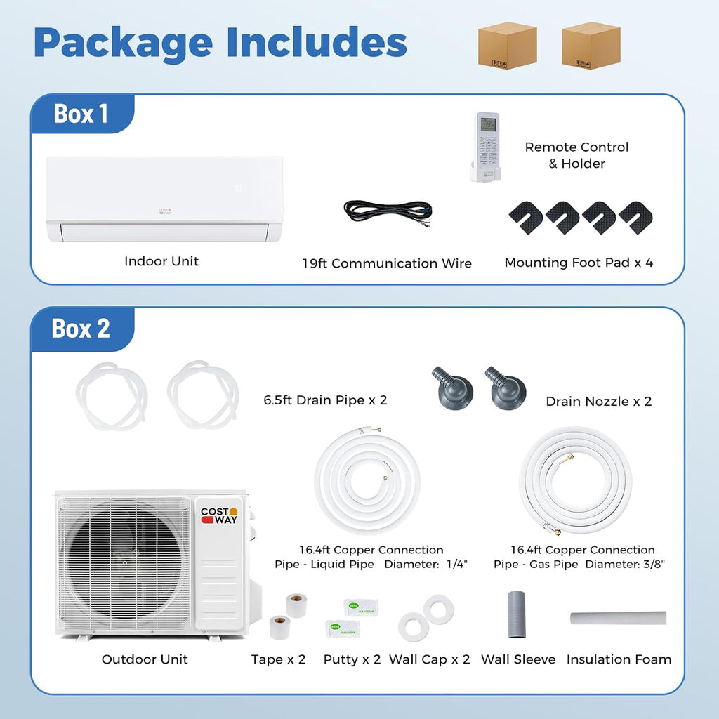 costway 12000 btu mini split air conditioner &, view 9