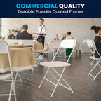 Flash Furniture Hercules Series Plastic Folding Chair - White - 650LB Weight Capacity Comfortable Event Chair - Lightweight Folding Chair