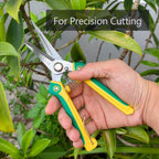 Gardening Scissors Hand Pruner Pruning Shear with Straight Stainless Steel Blades, Flower Cutter Garden Clippers, 8.1 Inch (Red)