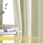 NICETOWN Room Darkening Beige Curtain 80 inch Length, Grommet Thermal Insulated Doorway Drape Blackout Curtain Sound Reducing for Bedroom/Living Room, 1 Panel, W46 X L80