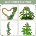 2 Pack 63'' Bendable Moss Pole Monstera Plant Support for Large Climbing Indoor Plants - Stakes for Potted Climbers - Tall Sticks Indoor Trellis for Houseplants - Accessories for Monstera Pot