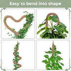 63'' Bendable Moss Pole Monstera Plant Support for Large Climbing Indoor Plants - Stakes for Potted Climbers - Tall Sticks Indoor Trellis for Houseplants - Accessories for Monstera Pot