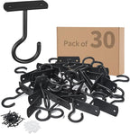 30Pack Ceiling Hooks Bulk 2.5in for Hanging Plants Black
