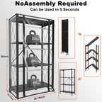 indoor greenhouse with grow light, 4-tier foldable, 28.2x14.2x50in on a desk or shelf