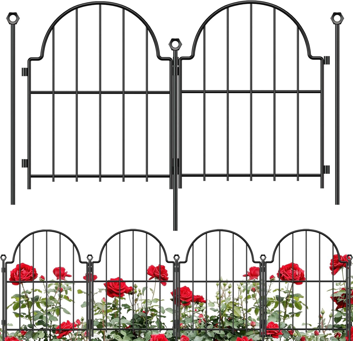 blingluck decorative garden fence, 17in(h) x 21ft(l), with, main product view