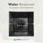 Tierra Verde 2-Pack Indoor & Outdoor Self-Watering Square Planters, Small, Sonata, Black - Planter Containers for Plants and Flowers - Gardening and Landscaping Accessories