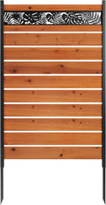 wood privacy screen, no dig outdoor fence,reddish brown, main product view